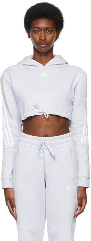 Photo: adidas Originals Blue Crop Hoodie