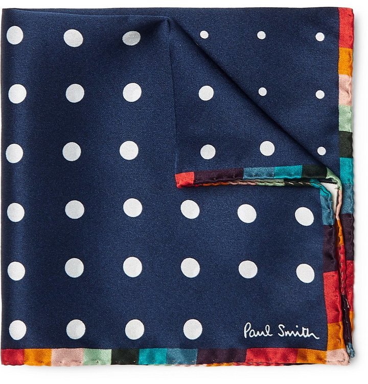 Photo: Paul Smith - Polka-Dot Silk Pocket Square - Men - Navy