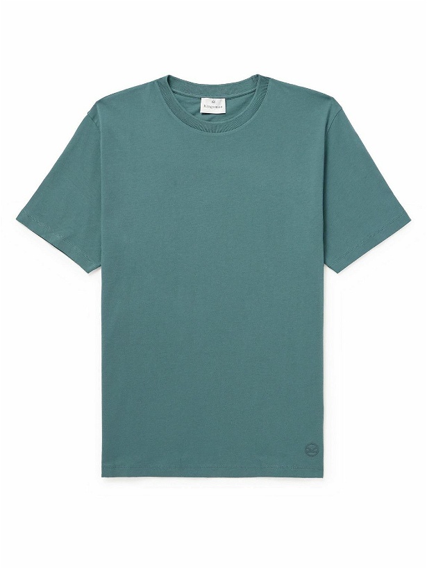 Photo: Kingsman - Logo-Embroidered Cotton-Jersey T-Shirt - Blue