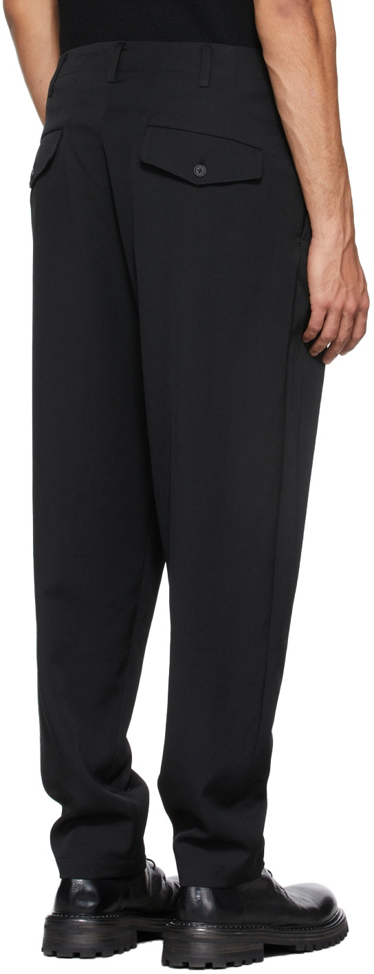 Yohji Yamamoto Black Gabardine 2Tuck Trousers Yohji Yamamoto