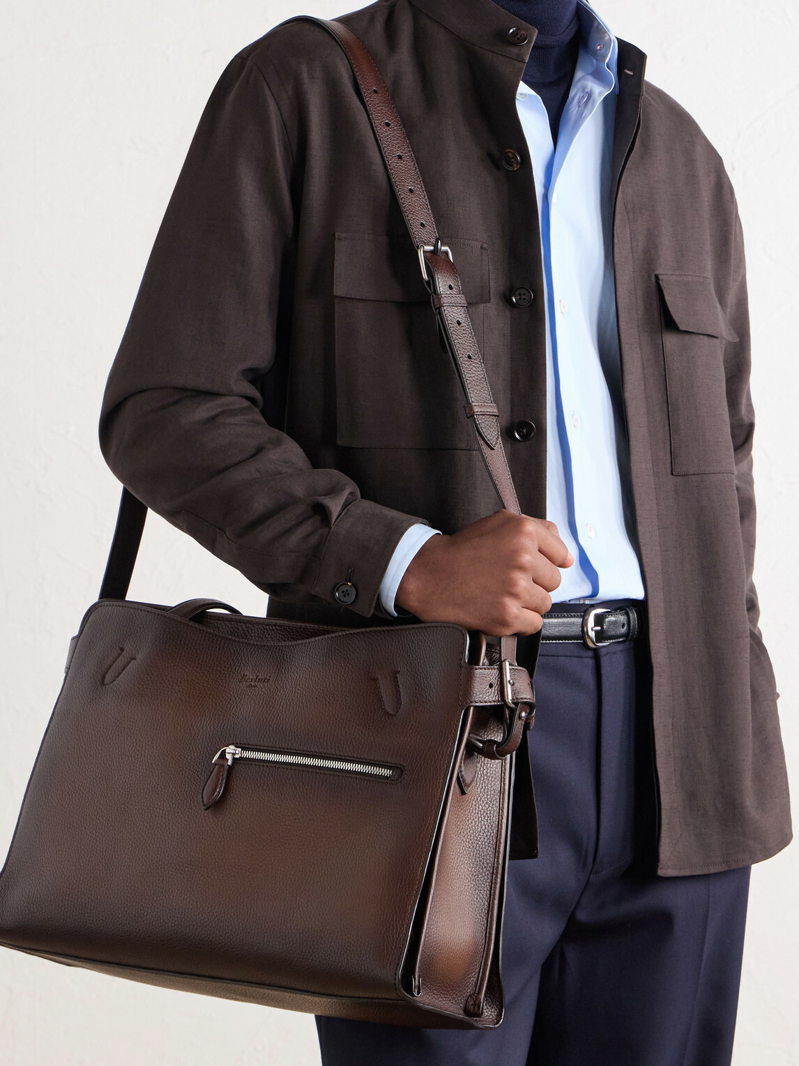 Berluti - Un Jour De Plus Full-Grain Leather Tote Bag - Brown