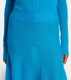 Alaïa Circle mohair and wool-blend midi skirt