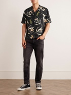Rag & Bone - Avery Convertible-Collar Printed Crepe Shirt - Black