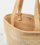 Jimmy Choo Beach logo raffia tote bag