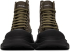 Alexander McQueen Khaki Tread Slick High Sneakers