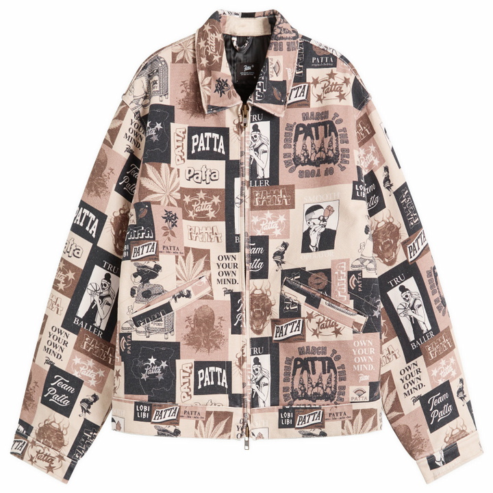 Photo: Patta Men's Collage Insulated Canvas Jacket in Beige