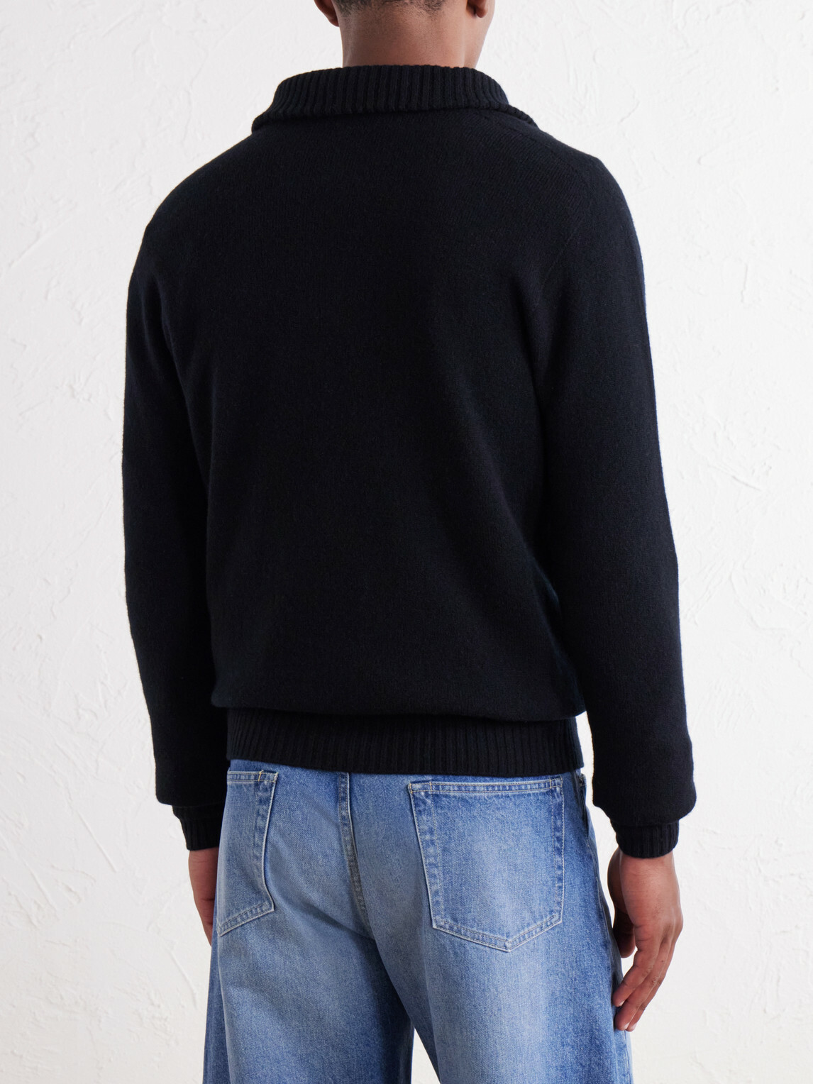 Altea - Half-Zip Virgin Wool Sweater - Black