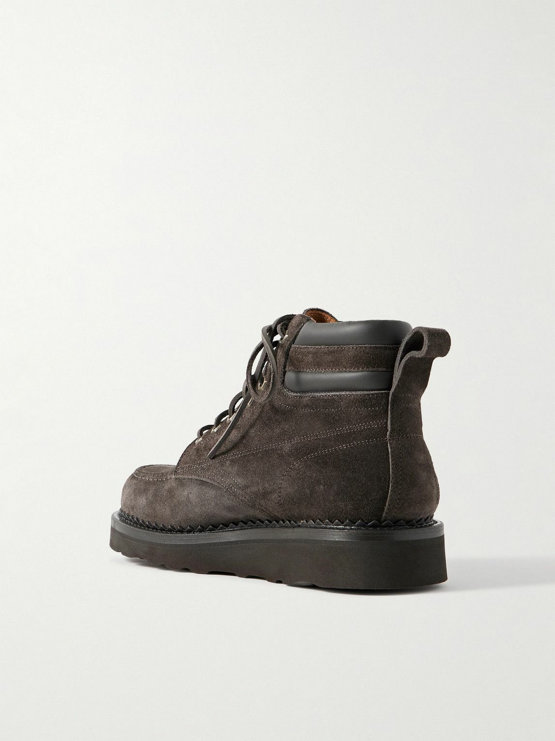 Yuketen - Leather-Trimmed Suede Boots - Brown