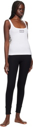 Versace Underwear White Rib & Embroidery Patch Tank Top