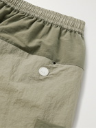 FOLK - Stack Panelled Nylon Shorts - Green