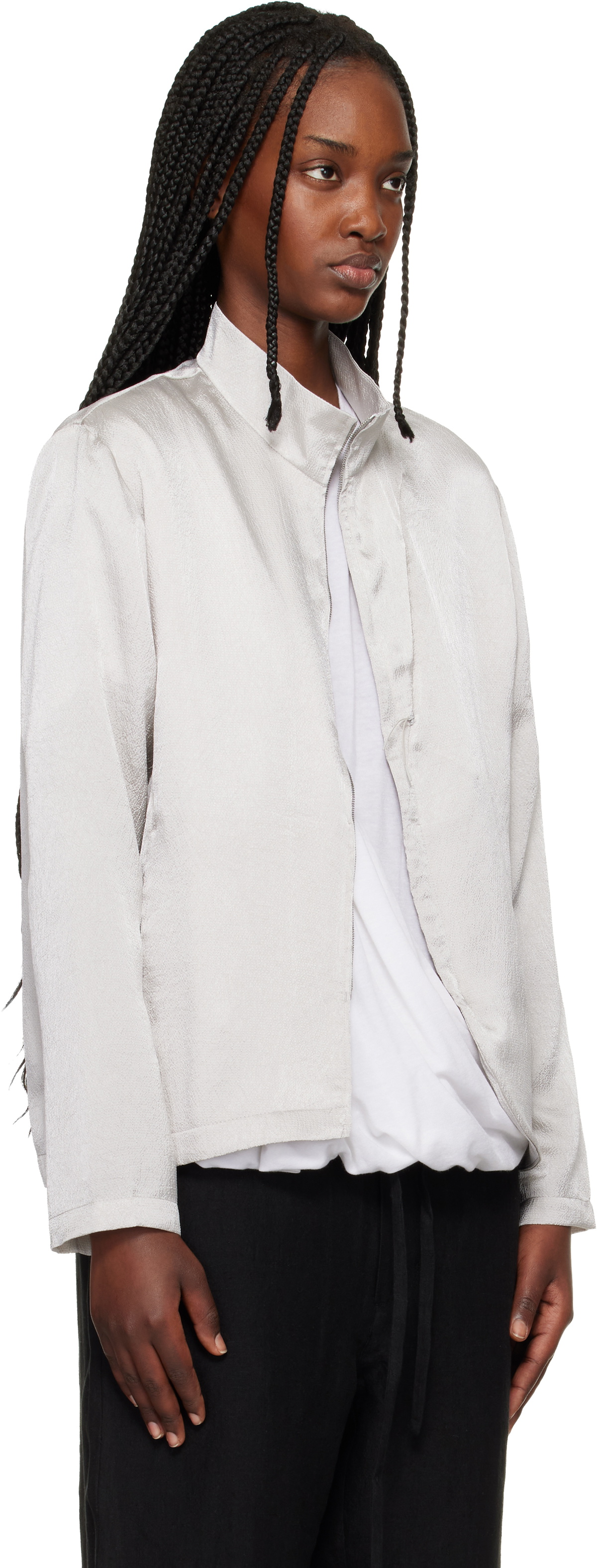 POST ARCHIVE FACTION (PAF) Silver Zip Track Jacket