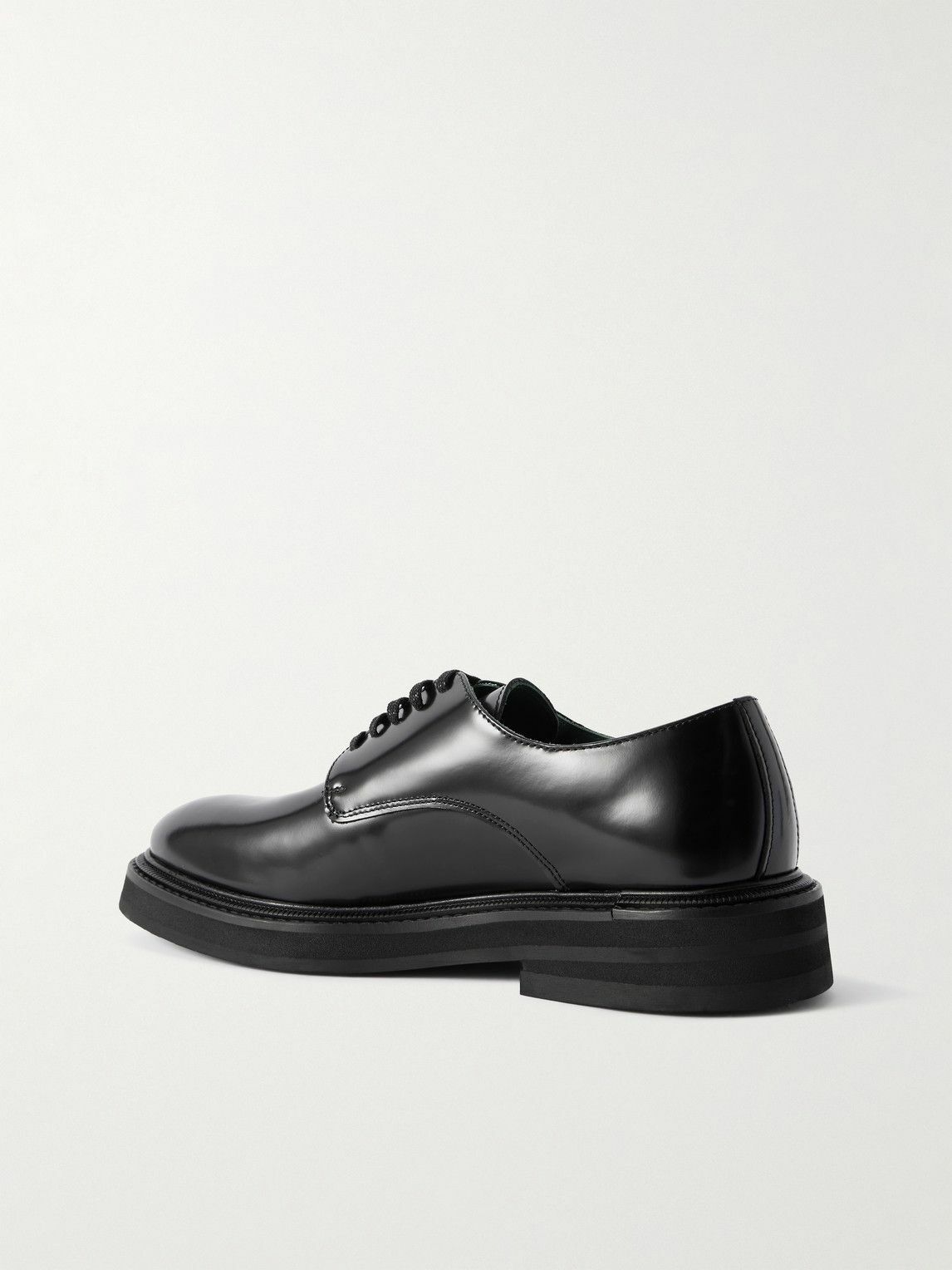 VINNY's - Officer Polished-Leather Derby Shoes - Black