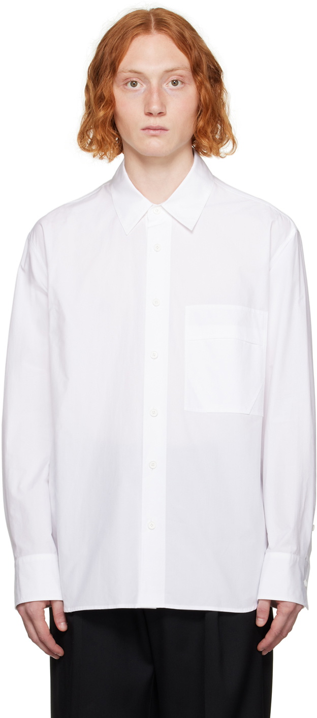 Solid Homme White Embroidered Shirt Solid Homme
