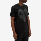 Comme des Garçons Play Men's Heart Logo T-Shirt in Black/Black