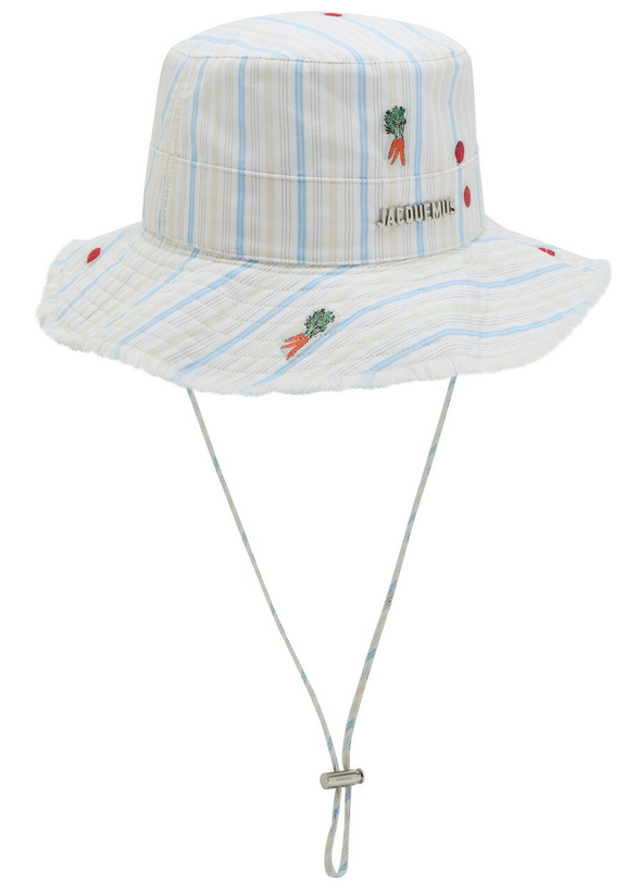 Photo: Jacquemus Le Bob Artichaut Embroidered Cotton Bucket hat White