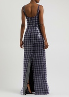 16 Arlington Electra Chiffon and Sequin Maxi Dress Violet