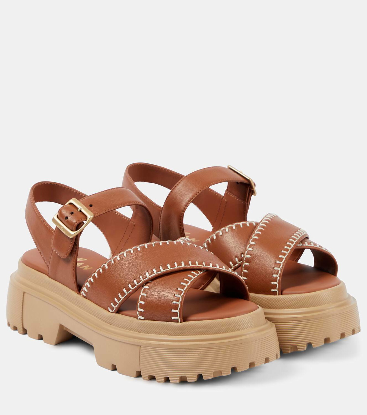 サンダル・ミュール Hogan LOGO SANDALS Hogan Leather slingback sandals Hogan