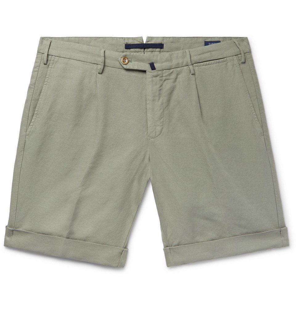 Incotex - Slim-Fit Garment-Dyed Linen and Cotton-Blend Shorts