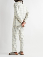 Original Madras - Checked Cotton-Madras Pyjama Trousers - White