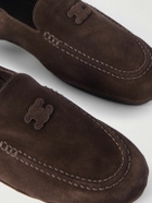 CELINE - Logo-Appliquéd Suede Loafers - Brown