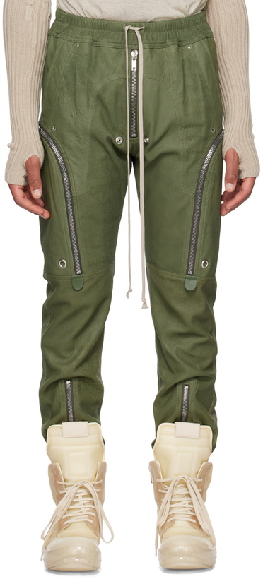 Photo: Rick Owens Khaki Bauhaus Leather Cargo Pants