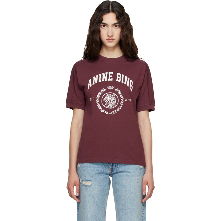 Photo: ANINE BING Burgundy Collegiate T-shirt