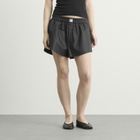 MM6 Maison Margiela Women's Leather Boxer Shorts in Black