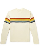 KAPITAL - Striped Cotton-Blend Jacquard Sweater - Neutrals