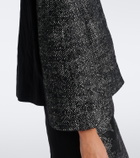 Erdem Cropped embroidered wool-blend jacket