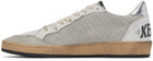 Golden Goose White & Silver Ball Star Sneakers