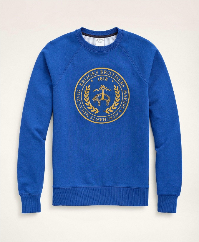 Photo: Brooks Brothers Men's French Terry University Sweatshirt | Blue