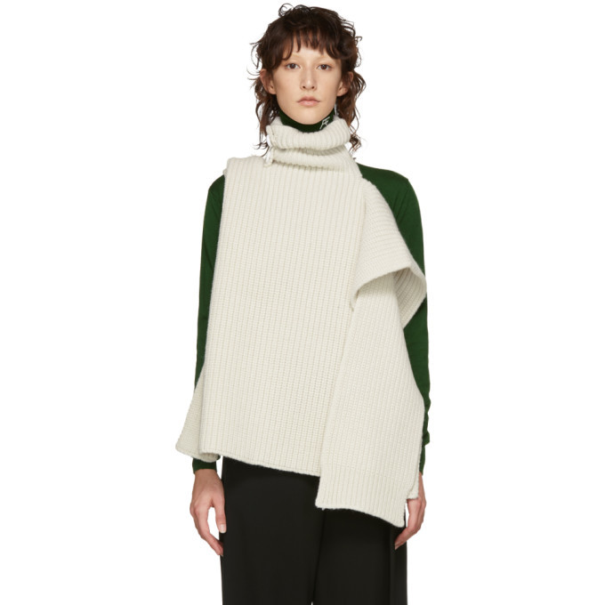 Raf Simons White Single Panel Turtleneck Raf Simons