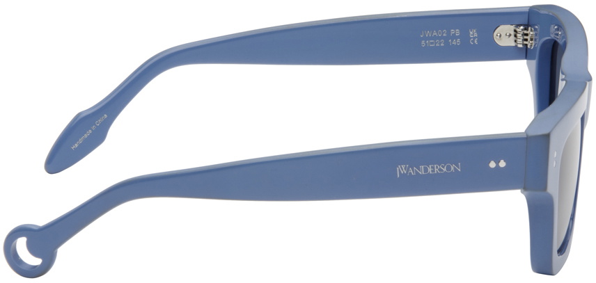 JW Anderson SSENSE Exclusive Blue Rectangle Sunglasses