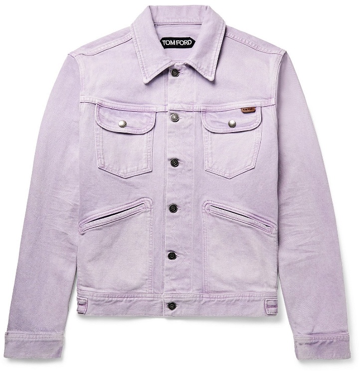 Photo: TOM FORD - Garment-Dyed Denim Jacket - Purple