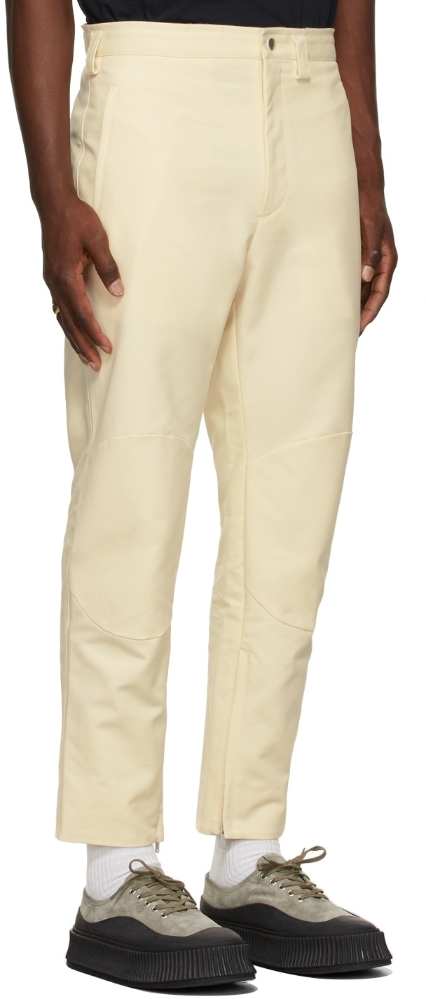 Jil Sander Off-White Cotton Zipped Ankle Trousers Jil Sander