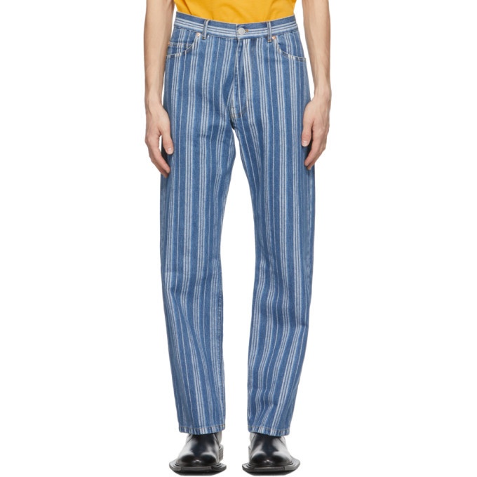 Photo: Martine Rose Blue and White Stripe Relaxed Jeans