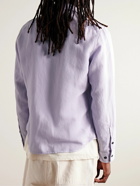 C.P. Company - Logo-Appliquéd Cotton and Linen-Blend Twill Jacket - Purple