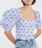 Caroline Constas Tessa cotton puff-sleeve top