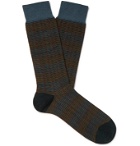 Pantherella - Theed Merino Wool-Blend Jacquard Socks - Blue