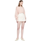 Sandy Liang Off-White Dottie Miniskirt