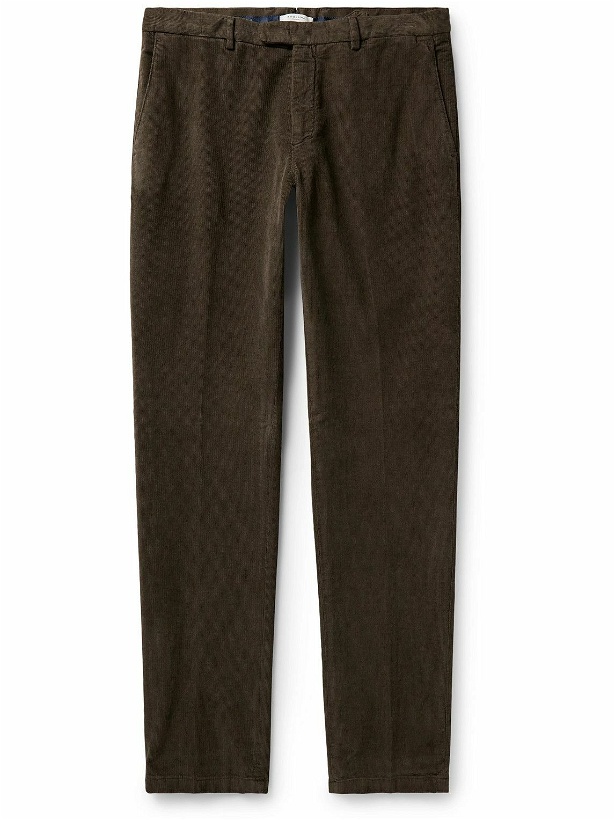 Photo: Boglioli - Slim-Fit Tapered Cotton-Blend Corduroy Trousers - Brown