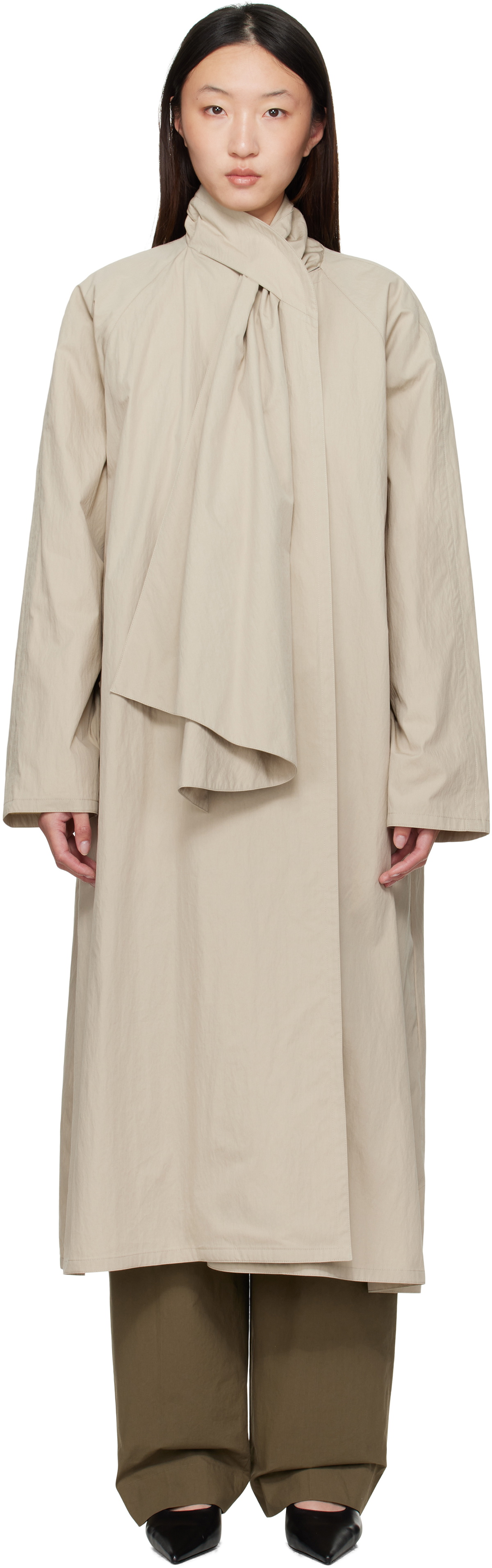 LE17SEPTEMBRE Beige Scarf Trench Coat