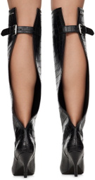 Alexander Wang Black Diablo Open Back Boots