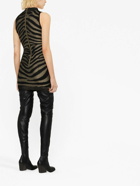 BALMAIN - Sleeveless Zebra Print Knit Short Dress