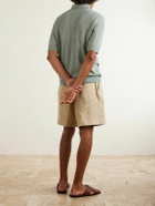 Lardini - Ribbed Linen and Cotton-Blend Polo Shirt - Green