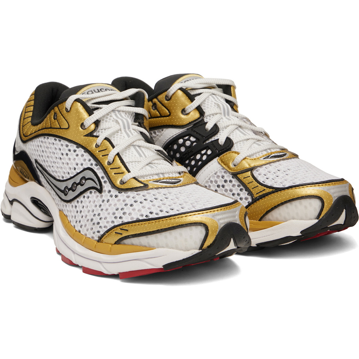 Saucony White & Gold ProGrid Paramount Sneakers