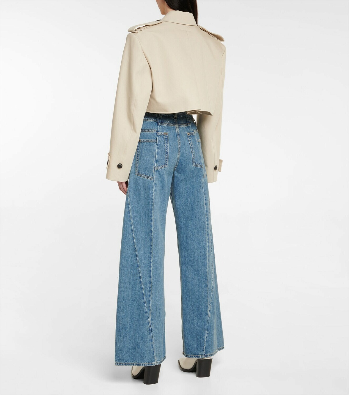 The Mannei Mahis cropped cotton biker jacket