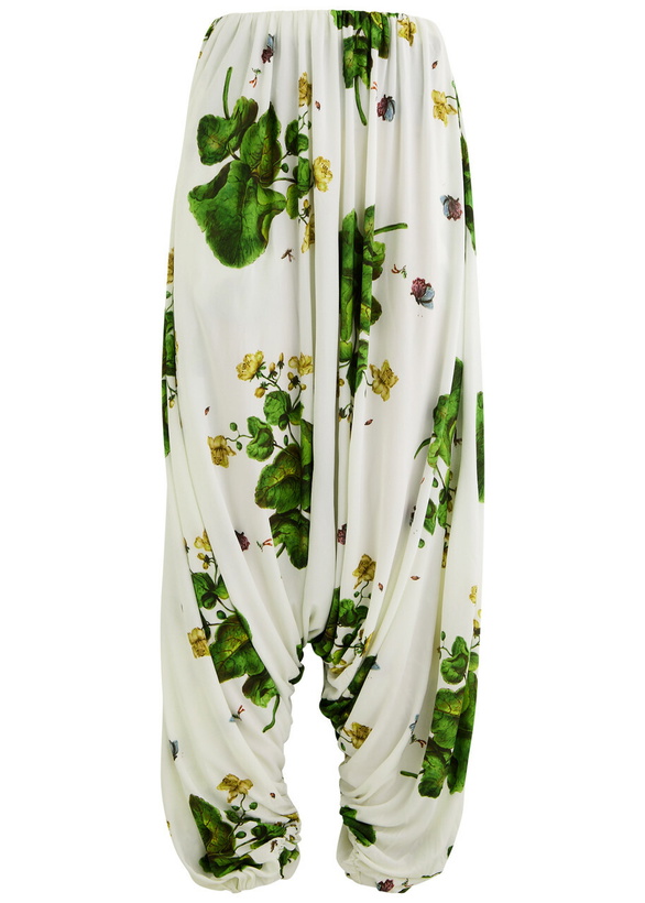 Photo: Loewe Womens Printed Draped Jersey Trousers UK8/S Multi Print