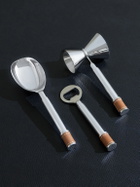 Ralph Lauren Home - Wyatt Leather-Trimmed Silver-Tone Bar Tool Set