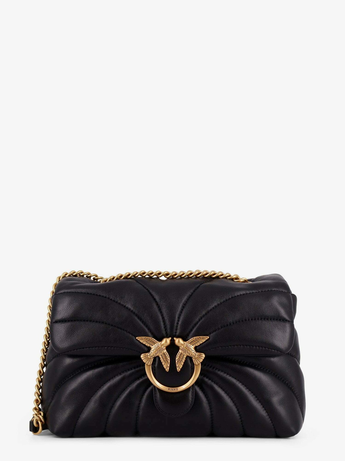 ★関税込み★ PINKO BLACK LEATHER SHOULDER BAG Pinko Black Shoulder Bag Womens Pinko